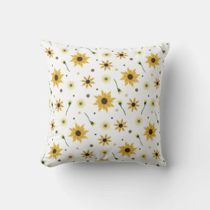 sunflowers seamless pattern throw pillow