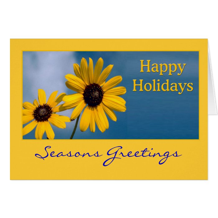 Sunflowers seasons greetings greeting card
