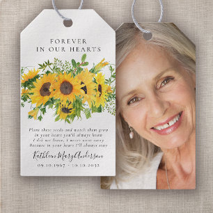 Sunflowers Seed Packet Memorial Funeral Favor Tag