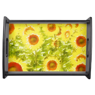 sunflowers serving tray