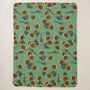 Sunflowers sherpa blanket
