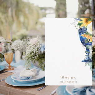  Sunflowers Shower Blank Thank You  Card