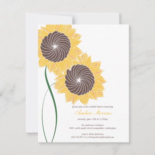 Sunflowers Shower/Party Invitation (Front)