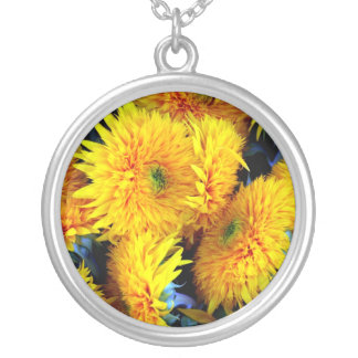 Sunflowers Silver Plated Necklace