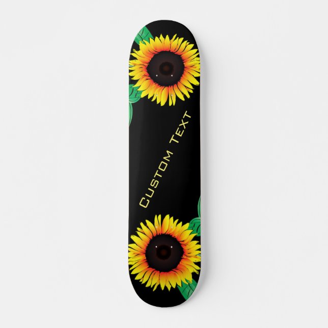 Sunflowers Skateboard - Custom Text and Colors (Front)