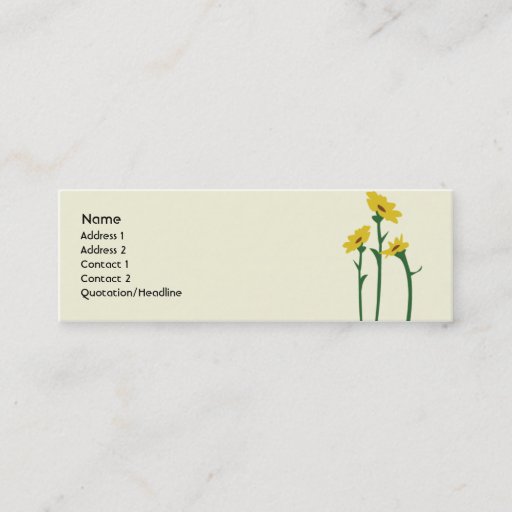 Customizable Sunflowers - Skinny Business Card Templates