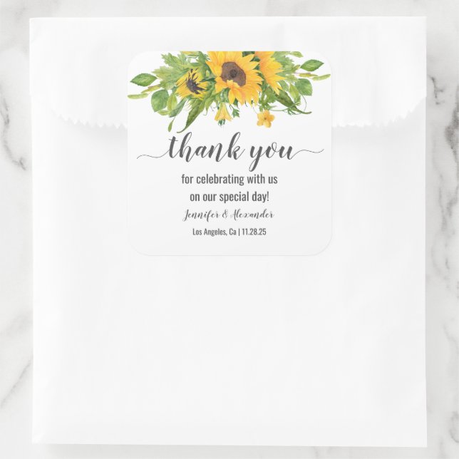 Sunflowers Square Sticker (Bag)