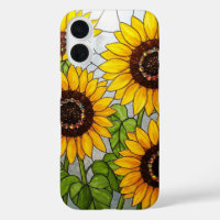 Sunflowers Stained Glass Effect