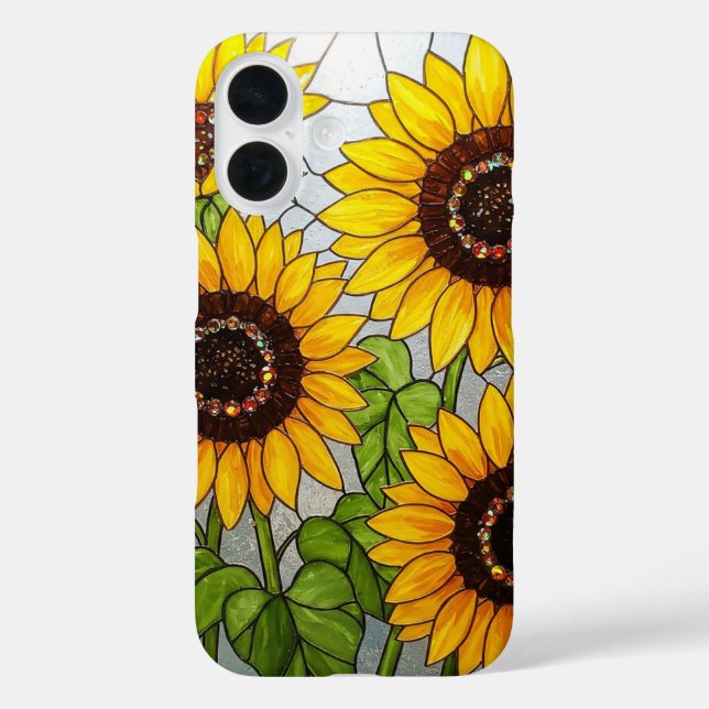 Sunflowers Stained Glass Effect  Case-Mate iPhone Case (Back)
