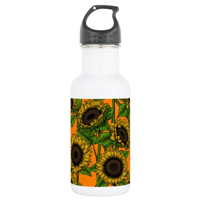 Sunflowers Stainless Steel Water Bottle (Front)