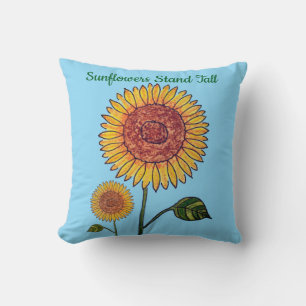 Sunflowers Stand Tall Throw Pillow