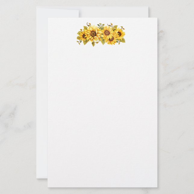 Sunflowers Stationery Paper (Front)