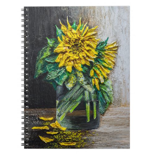 Sunflowers Still Life Acrylic Painting Notebook