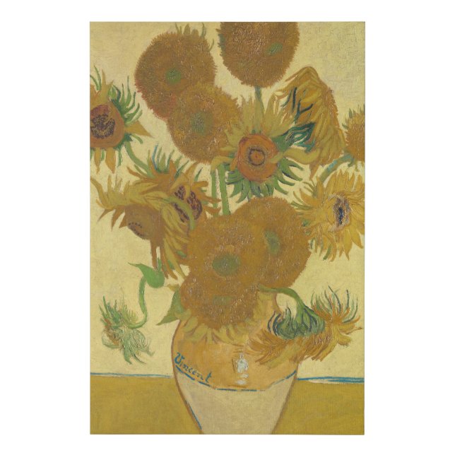 Sunflowers, Still Life Oil Painting, Van Gogh Faux Canvas Print (Front)