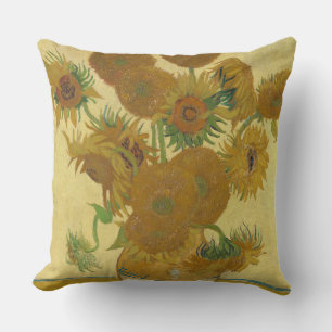 Sunflowers, Still Life Oil Painting, Van Gogh Throw Pillow