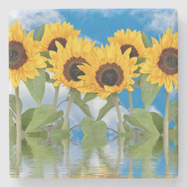 Sunflowers Stone Coaster (Front)