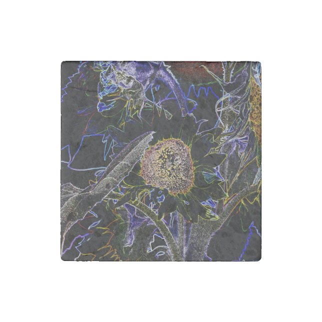 SUNFLOWERS STONE MAGNET (Front)