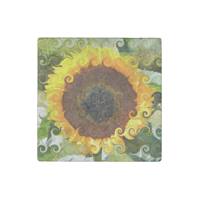 SUNFLOWERS STONE MAGNET (Front)