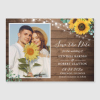 Sunflowers String Lights Save the Date Magnet