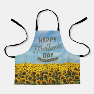 Sunflowers Stylish Elegant Best Mom Ever Floral Apron