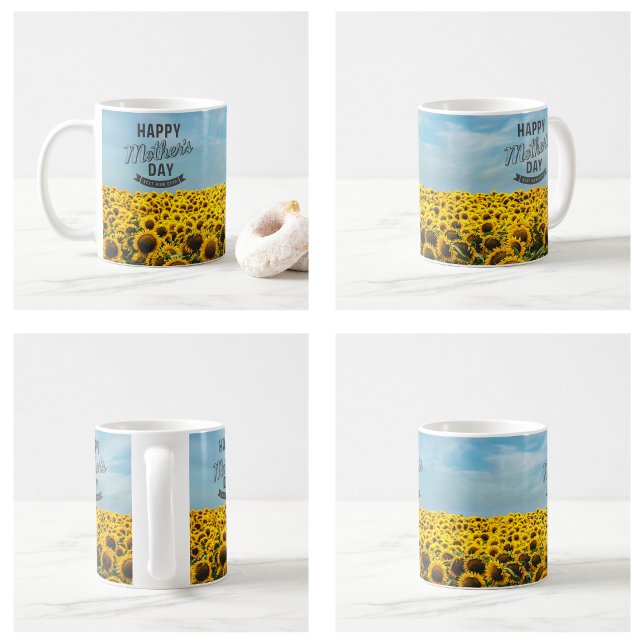 Sunflowers Stylish Elegant Best Mom Ever Floral Coffee Mug (Sunflowers Stylish Elegant Best Mom Ever Floral mugs)