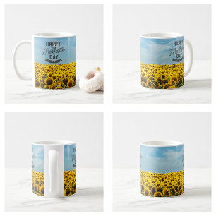 Sunflowers Stylish Elegant Best Mom Ever Floral Coffee Mug