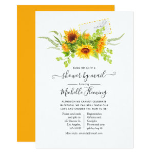 Sunflowers Summer Baby Shower by Mail Invitation