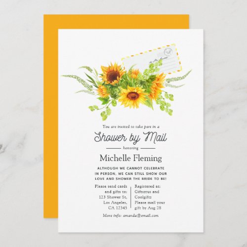 Sunflowers Summer Bridal Shower by Mail Invitation