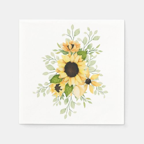 Sunflowers Summer Paper Napkin