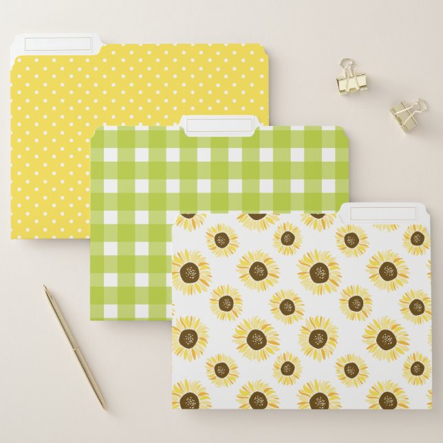 Sunflowers Summer Patterns File Folders (Set)