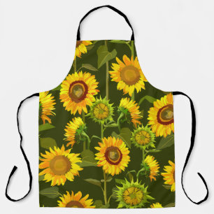 Sunflowers summer seamless pattern apron