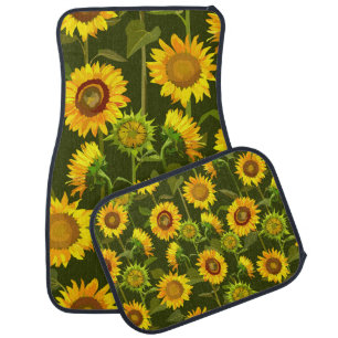 Sunflowers summer seamless pattern car floor mat