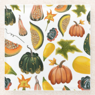 Sunflowers Summer: Vintage Watercolor Pattern Glass Coaster