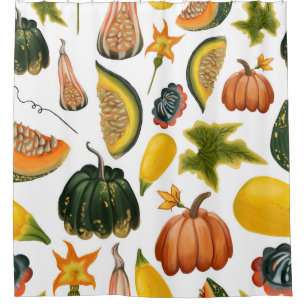 Sunflowers Summer: Vintage Watercolor Pattern Shower Curtain