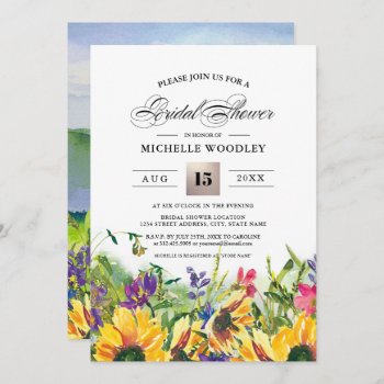 Sunflowers | Summer Wild Meadow  Bridal Shower Invitation by YourWeddingDay at Zazzle