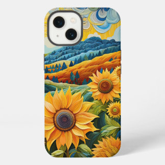 Sunflowers Sunrise Abstract Nature Illustration iPhone 13 Case