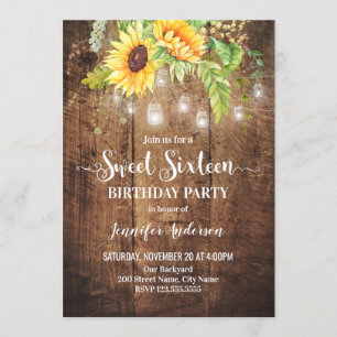 Sunflowers Sweet 16 Invitation