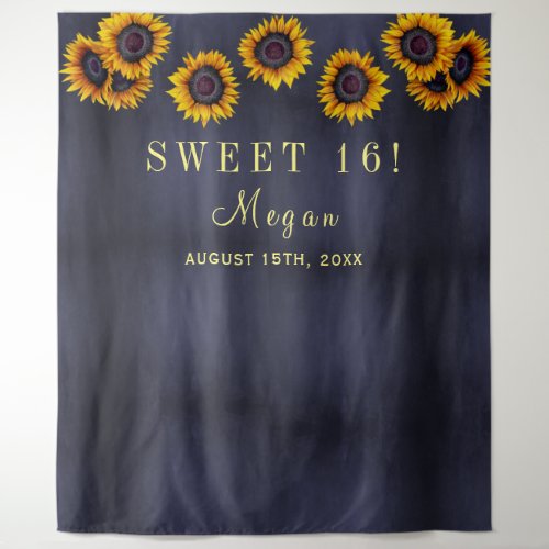 Sunflowers sweet sixteen photo booth backdrop