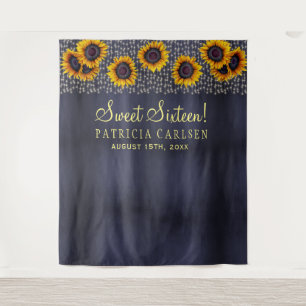 Sunflowers sweet sixteen photo booth backdrop