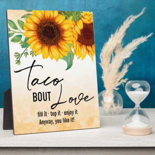 Sunflowers Tacos sign Tabletop Plaque with Easel
