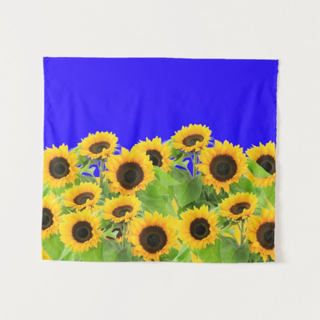 Sunflowers Tapestry - Ukraine Flag Colors (Front (Horizontal))
