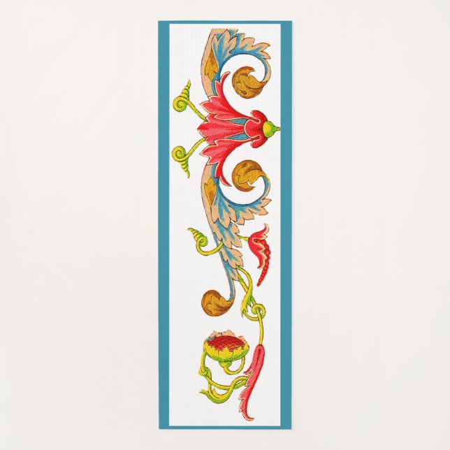 sunflowers, tendrils, curlicues print yoga mat (Front)