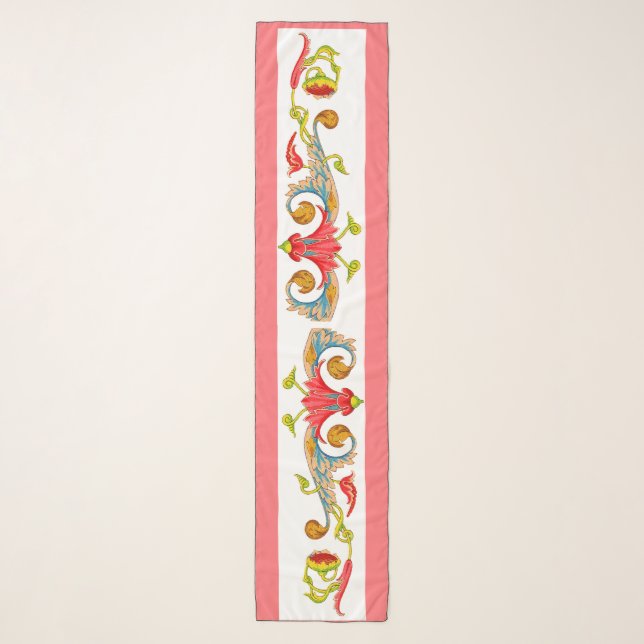 sunflowers tendrils curlicues scarf (Front)