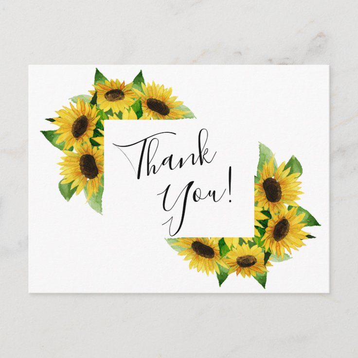 sunflowers thank you card | Zazzle