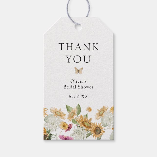 Sunflowers Thank you Favor Tag (Front)