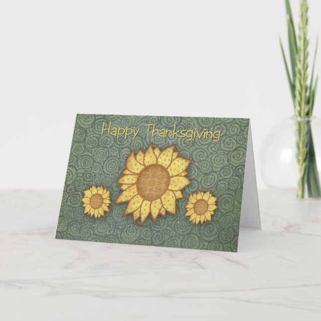 Sunflowers Thanksgiving Card (Front)