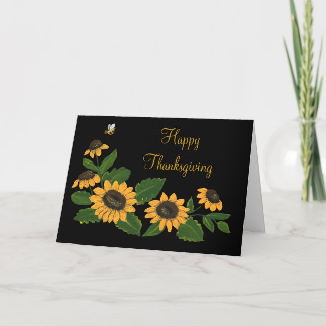 Sunflowers Thanksgiving Card (Front)