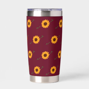 Sunflowers Thermal Tumbler (Barn Red & Gold)