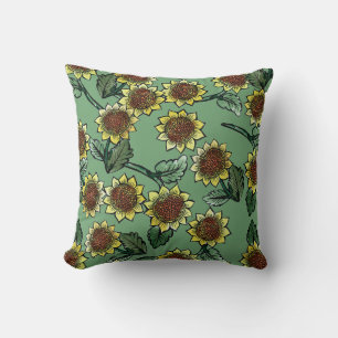 Sunflowers throw pillow