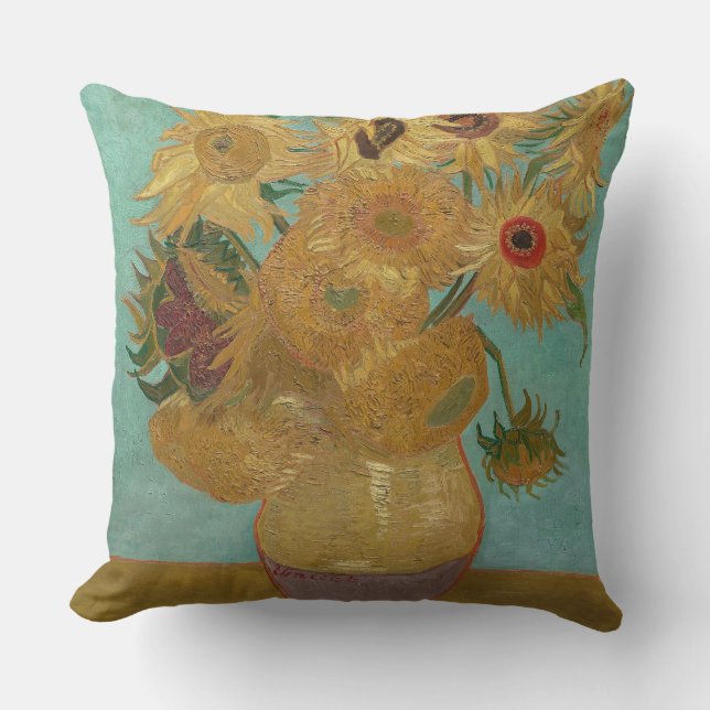 Sunflowers Throw Pillow (Front)